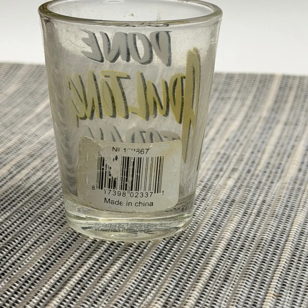 Silver Buffalo Done Adulting Today Shot Glass 1.5oz Yellow Black Funny Novelty